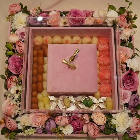 Whimsical Pink Mithai Tray