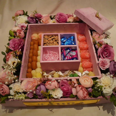 Whimsical Pink Mithai Tray